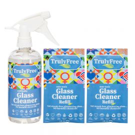 Refillable Non-Toxic Glass Cleaner Starter Kit (Bottle + 2 Refills)